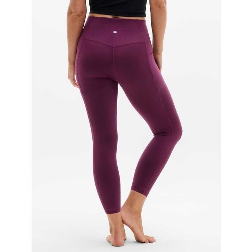 Athleta Elation Sheen High Rise 7/8 Leggings in Dark Burgundy medium